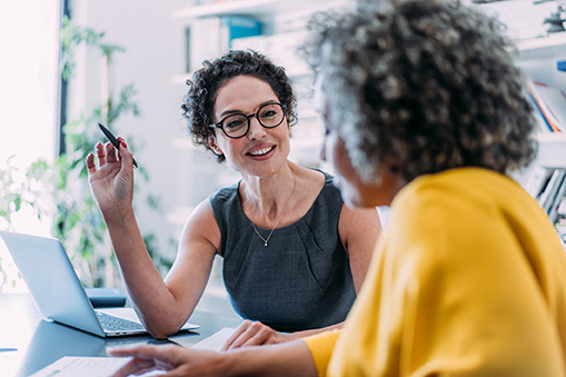professional consulting senior woman