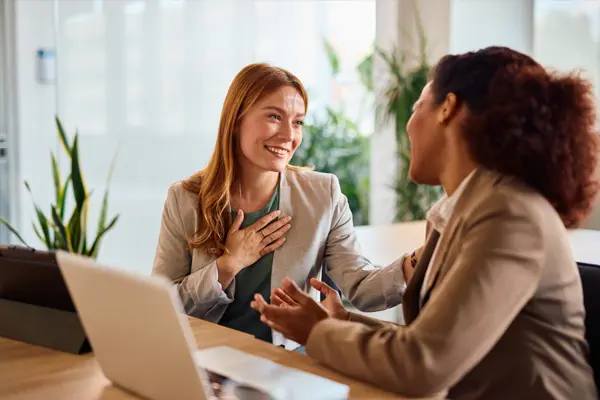small business owner getting help from business expert