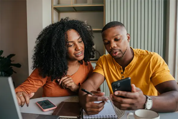 couple working on a sales tax payment plan
