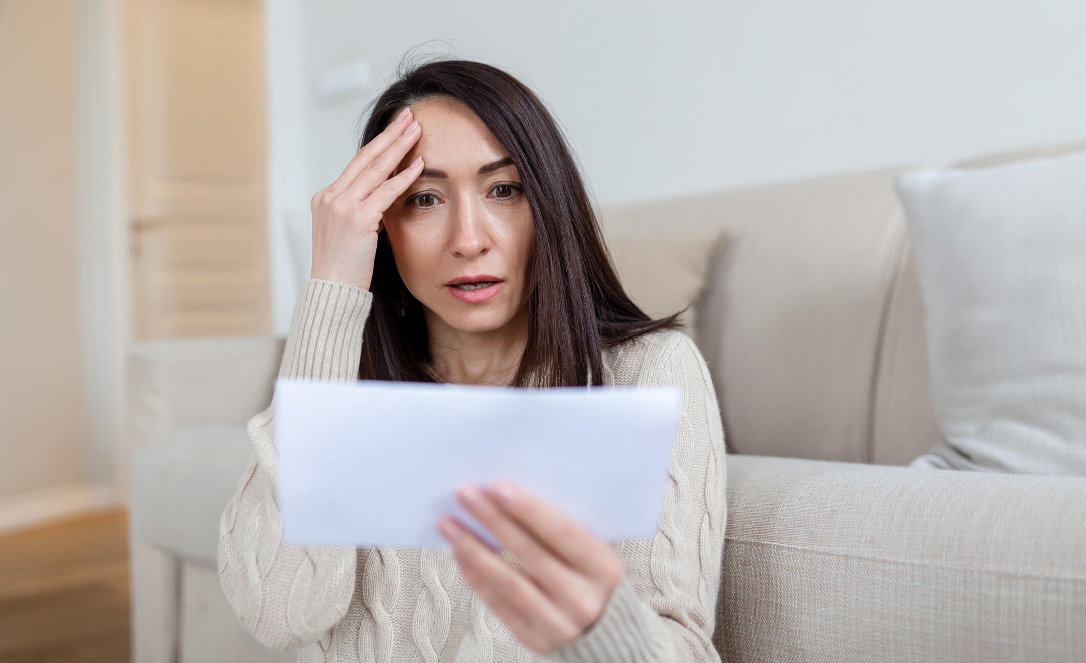 woman with an irs tax lien notice
